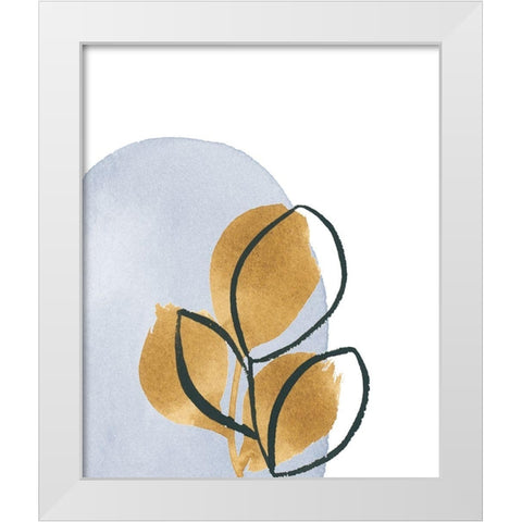 Mustard Leaves I White Modern Wood Framed Art Print by Price, Lucille
