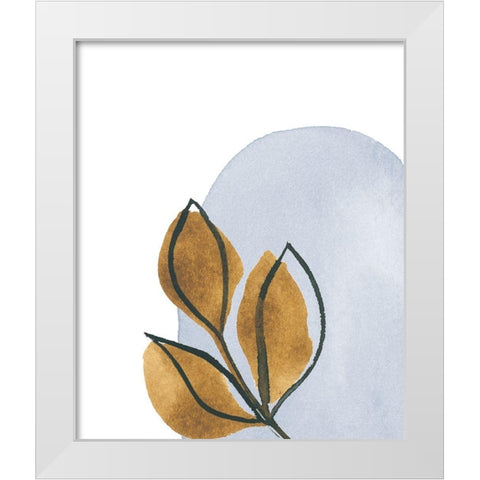 Mustard Leaves II White Modern Wood Framed Art Print by Price, Lucille