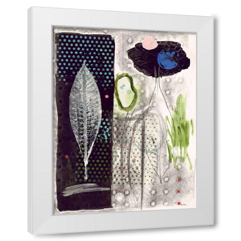 Among The Dots White Modern Wood Framed Art Print by Athas, Vas