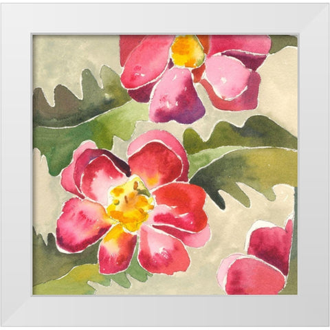 Warm Blooms White Modern Wood Framed Art Print by Athas, Vas