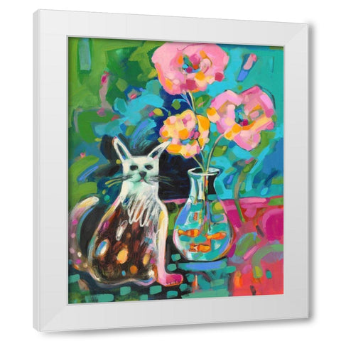 Aquatic Companion White Modern Wood Framed Art Print by Athas, Vas