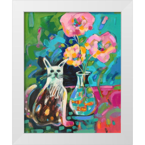 Aquatic Companion White Modern Wood Framed Art Print by Athas, Vas