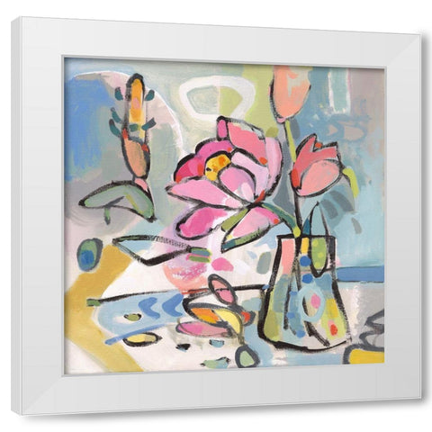 Picked From The Garden II White Modern Wood Framed Art Print by Athas, Vas