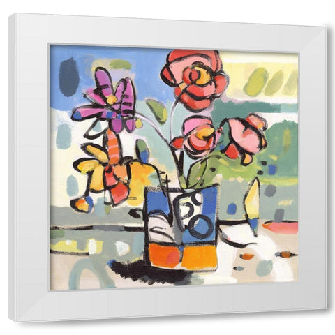Southern Florals I White Modern Wood Framed Art Print by Athas, Vas