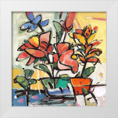 Southern Florals II White Modern Wood Framed Art Print by Athas, Vas