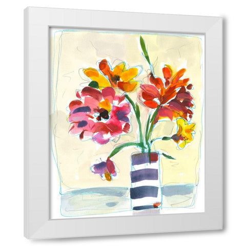 Blooming At Home White Modern Wood Framed Art Print by Athas, Vas