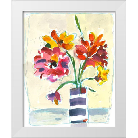 Blooming At Home White Modern Wood Framed Art Print by Athas, Vas