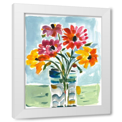 A Floral Gift White Modern Wood Framed Art Print by Athas, Vas