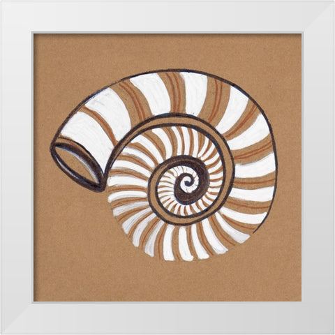 Ocean World Shell White Modern Wood Framed Art Print by Pinto, Patricia