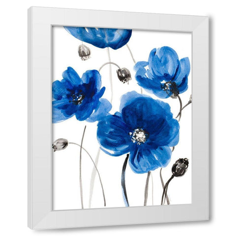 Cobalt Garden I White Modern Wood Framed Art Print by Loreth, Lanie