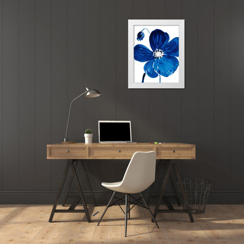 Cobalt Garden III White Modern Wood Framed Art Print by Loreth, Lanie