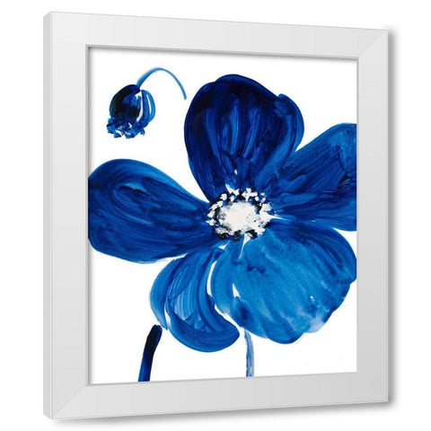 Cobalt Garden III White Modern Wood Framed Art Print by Loreth, Lanie