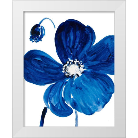 Cobalt Garden III White Modern Wood Framed Art Print by Loreth, Lanie