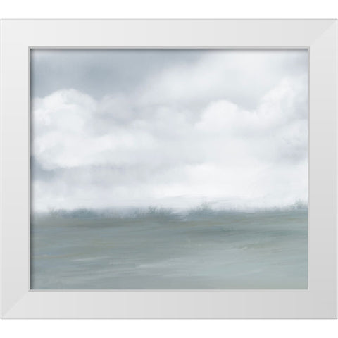 Misty Ocean II White Modern Wood Framed Art Print by Maria, Robin