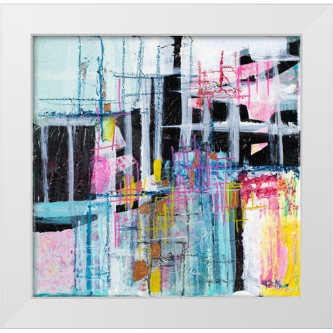 Gio Grid I White Modern Wood Framed Art Print by Maria, Robin