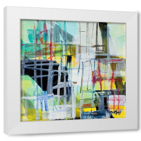 Gio Grid II White Modern Wood Framed Art Print by Maria, Robin