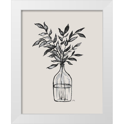 Sketched Blossoms II White Modern Wood Framed Art Print by Medley, Elizabeth