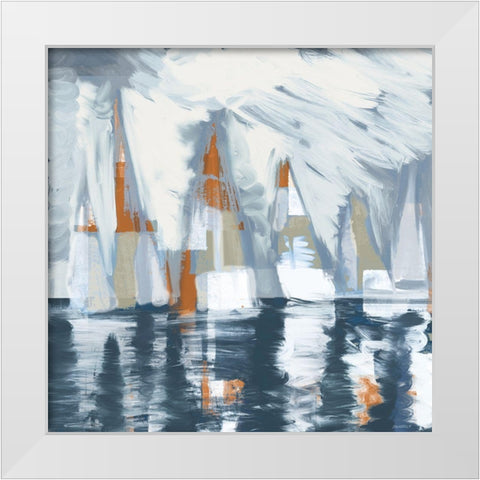 Out Of The Mist I White Modern Wood Framed Art Print by Meneely, Dan