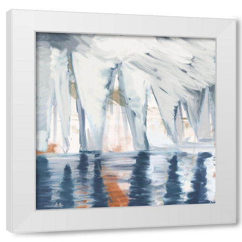 Out Of The Mist II White Modern Wood Framed Art Print by Meneely, Dan