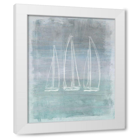 Regatta Memory II White Modern Wood Framed Art Print by Meneely, Dan