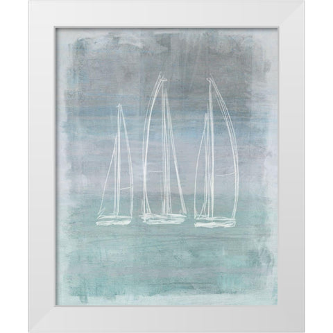 Regatta Memory II White Modern Wood Framed Art Print by Meneely, Dan