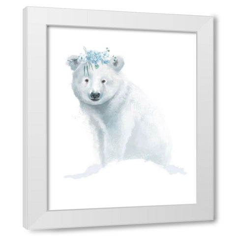 Baby Polar Bear White Modern Wood Framed Art Print by Sheppard, Lucca
