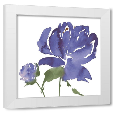 Pop of Peony Square I White Modern Wood Framed Art Print by Price, Lucille