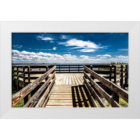Boardwalk To the Sky White Modern Wood Framed Art Print by Bill Carson Photography