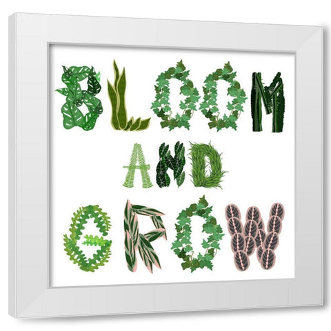 Bloom And Grow White Modern Wood Framed Art Print by Bucheli, Jen