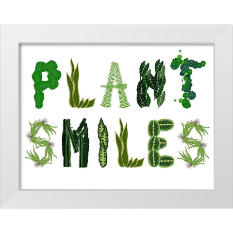 Plant Smiles White Modern Wood Framed Art Print by Bucheli, Jen