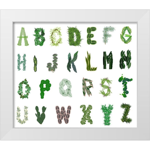 Plant Alphabet White Modern Wood Framed Art Print by Bucheli, Jen