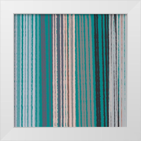 Hot Lux Teal White Modern Wood Framed Art Print by Maria, Robin