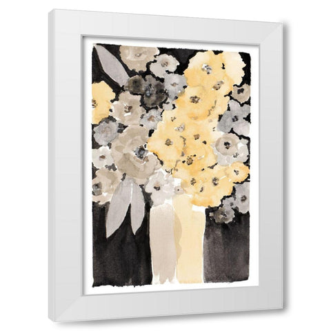 Moody Bouquet White Modern Wood Framed Art Print by Krinlox