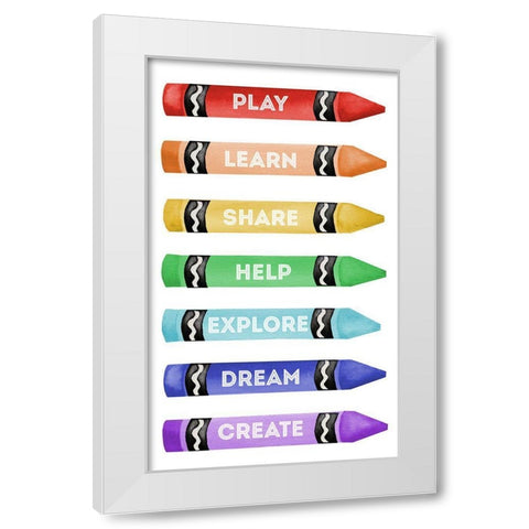 Classroom Rules White Modern Wood Framed Art Print by Medley, Elizabeth