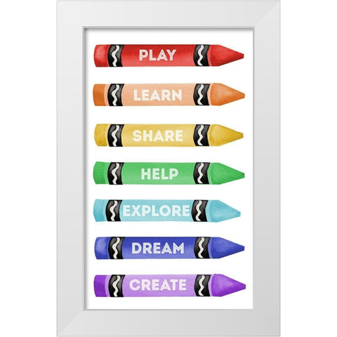 Classroom Rules White Modern Wood Framed Art Print by Medley, Elizabeth