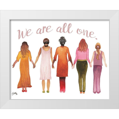 We Are All One White Modern Wood Framed Art Print by Medley, Elizabeth