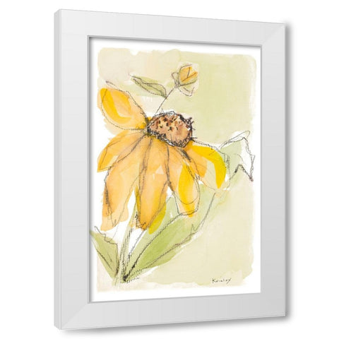 Sweet Daisy II White Modern Wood Framed Art Print by Krinlox