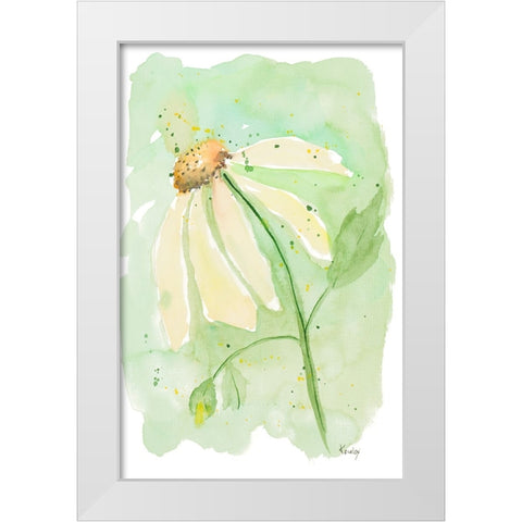 Sweet Daisy I White Modern Wood Framed Art Print by Krinlox