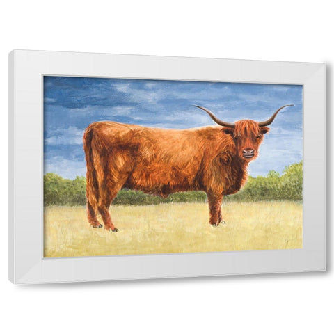 Highland Cattle White Modern Wood Framed Art Print by Eitel, Jen