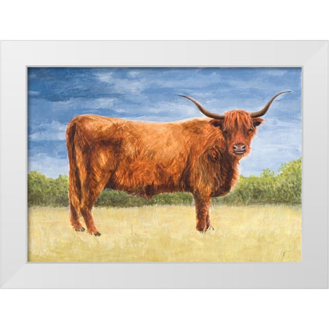 Highland Cattle White Modern Wood Framed Art Print by Eitel, Jen