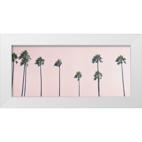 West Coast Palms Sunset White Modern Wood Framed Art Print by Myers, Amelia