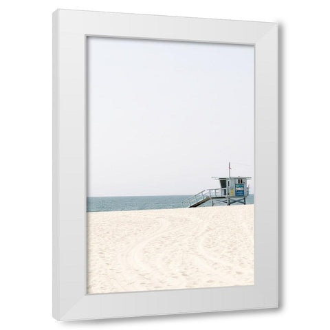 Walking To The Beach White Modern Wood Framed Art Print by Myers, Amelia