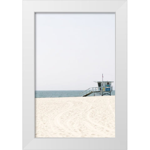 Walking To The Beach White Modern Wood Framed Art Print by Myers, Amelia