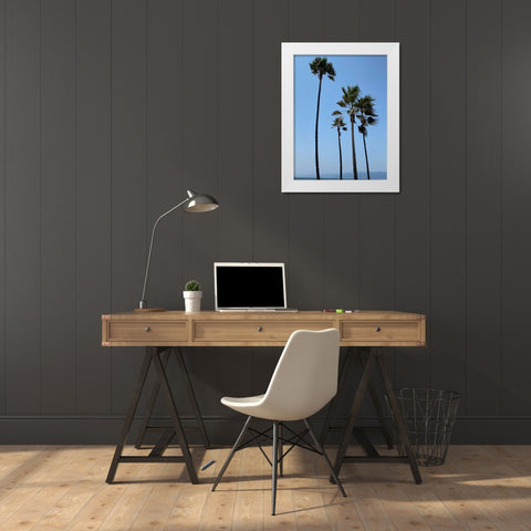 Tall Palms White Modern Wood Framed Art Print by Myers, Amelia