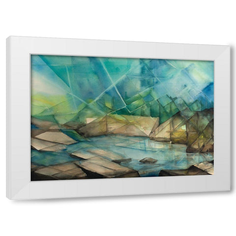 Sun Streaming Down On Lake White Modern Wood Framed Art Print by Nawrocke, Bruce