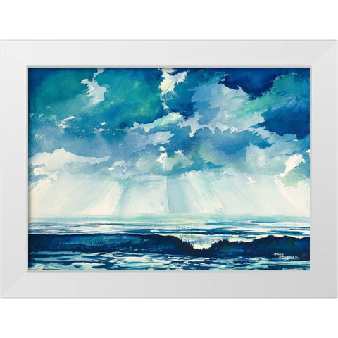 Clouds and Ocean White Modern Wood Framed Art Print by Nawrocke, Bruce