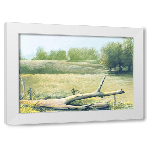 Sunrise In The Field White Modern Wood Framed Art Print by Nawrocke, Bruce