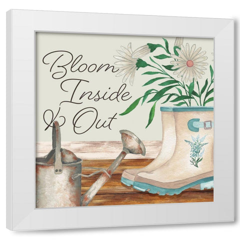 Bloom Inside And Out White Modern Wood Framed Art Print by Medley, Elizabeth