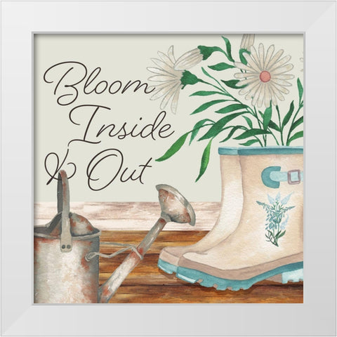 Bloom Inside And Out White Modern Wood Framed Art Print by Medley, Elizabeth