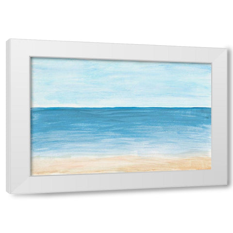 Horizon Against The Sea White Modern Wood Framed Art Print by Navas, Emily